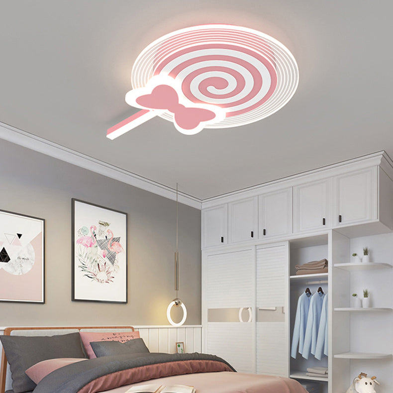 Modern LED Ceiling Lamp Macaron Flush Mount Light Fixture for Kids' Room