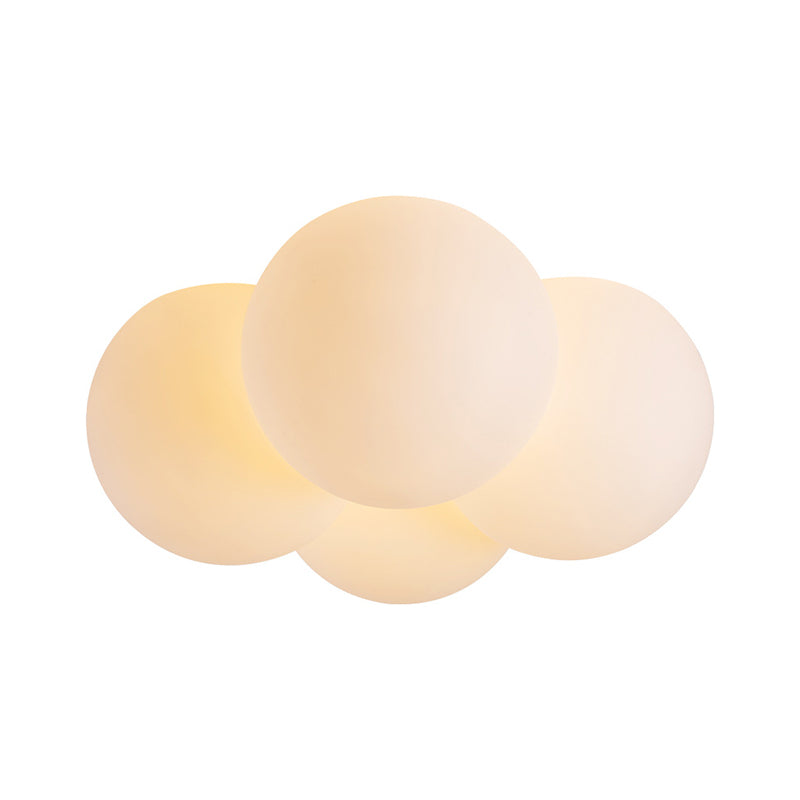 White 4 - Light Flush Mount Light Plastic Globe Kids Style Ceiling Flush Mount