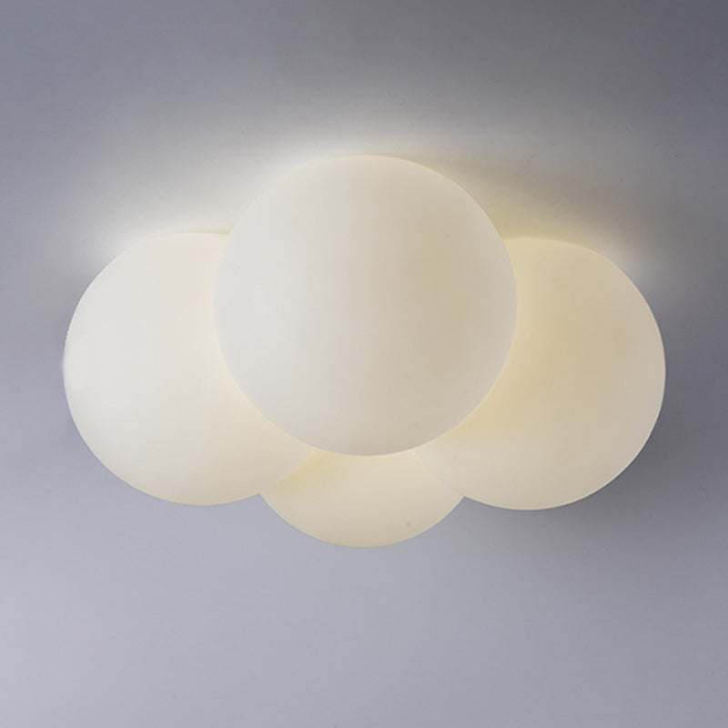 White 4 - Light Flush Mount Light Plastic Globe Kids Style Ceiling Flush Mount