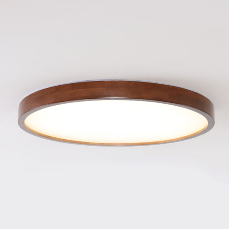 Modern Wood Flush Mount Geometric Shape LED Ceiling Light with Acrylic Shade