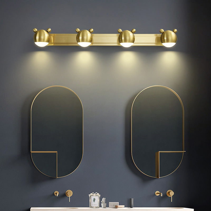 Contemporary Golden 1/2/3/4 Bathroom Vanity Light Single LED Metal Bath Bar