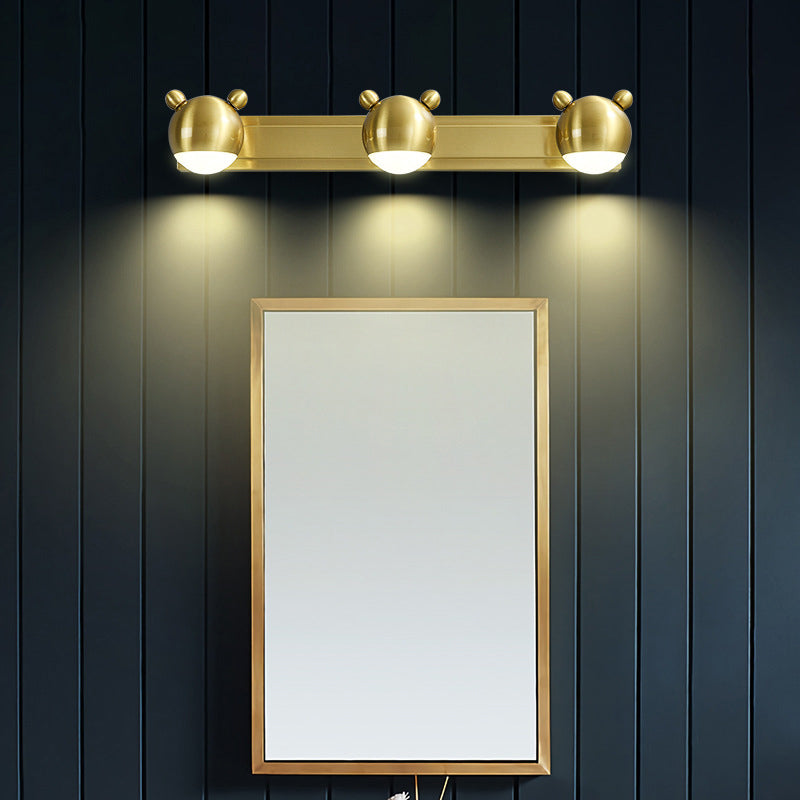 Contemporary Golden 1/2/3/4 Bathroom Vanity Light Single LED Metal Bath Bar