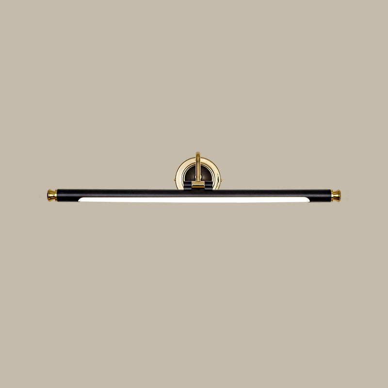 Contemporary LED Mirror Lamp Metal Vanity Light Fixtures in Black and Gold for Bathroom