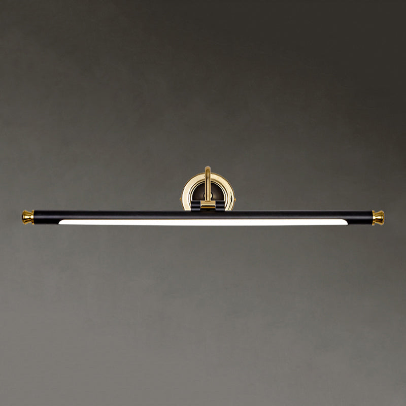 Contemporary LED Mirror Lamp Metal Vanity Light Fixtures in Black and Gold for Bathroom