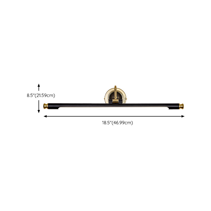 Contemporary LED Mirror Lamp Metal Vanity Light Fixtures in Black and Gold for Bathroom