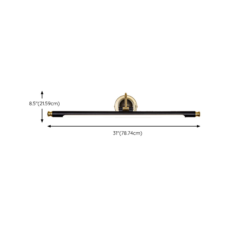 Contemporary LED Mirror Lamp Metal Vanity Light Fixtures in Black and Gold for Bathroom