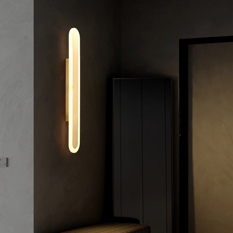 Contemporary LED Mirror Lamp Metal Indoor Vanity Lighting in Gold