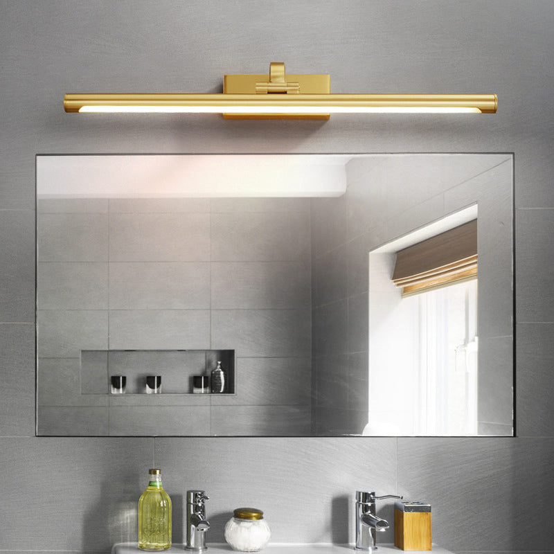 LED Mirror Front Light Modern Gold Vanity Light with Acrylic Shade for Bathroom