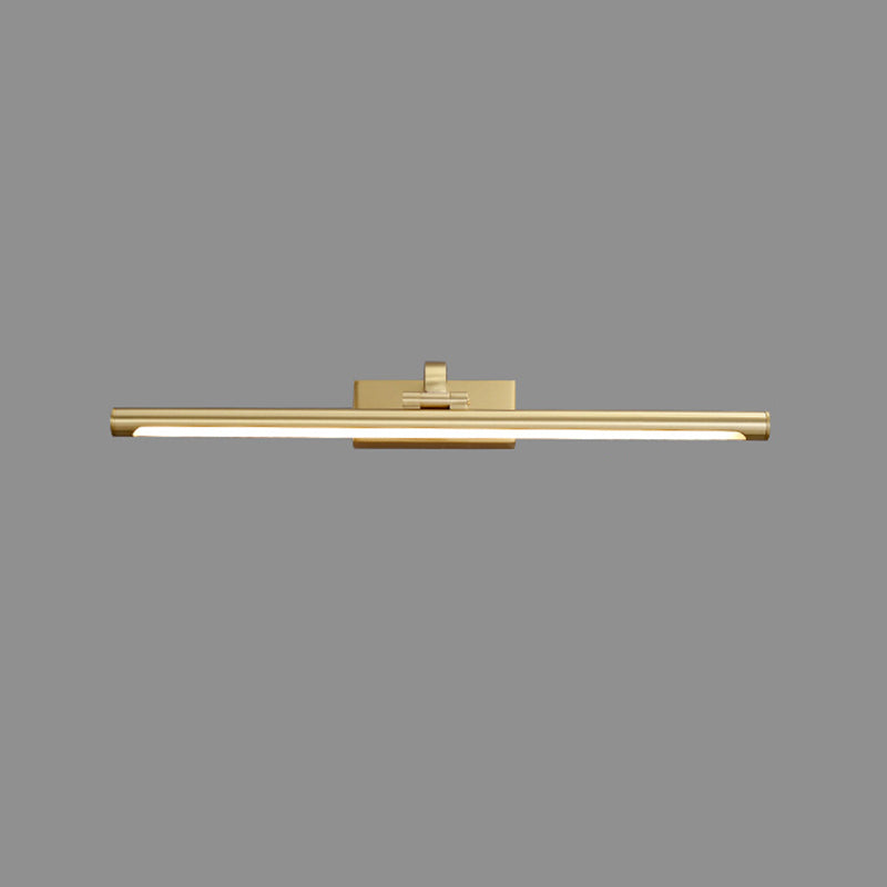 LED Mirror Front Light Modern Gold Vanity Light with Acrylic Shade for Bathroom