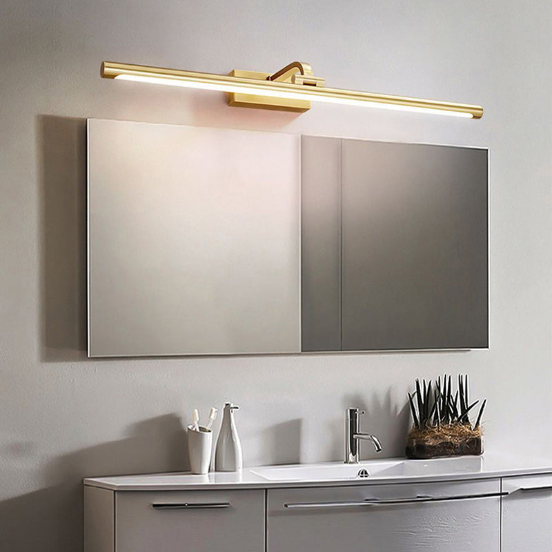 LED Mirror Front Light Modern Gold Vanity Light with Acrylic Shade for Bathroom