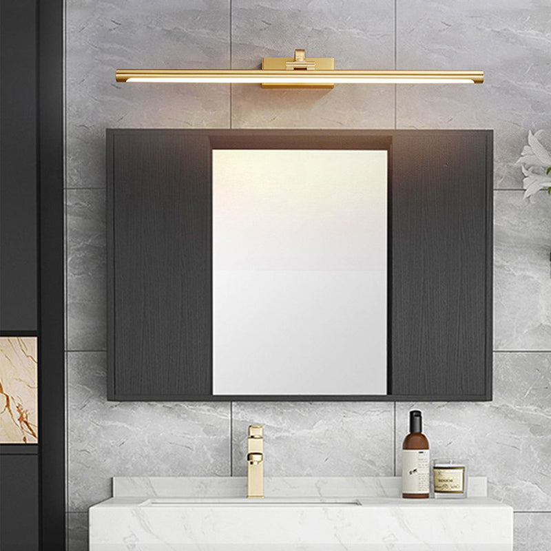 LED Mirror Front Light Modern Gold Vanity Light with Acrylic Shade for Bathroom