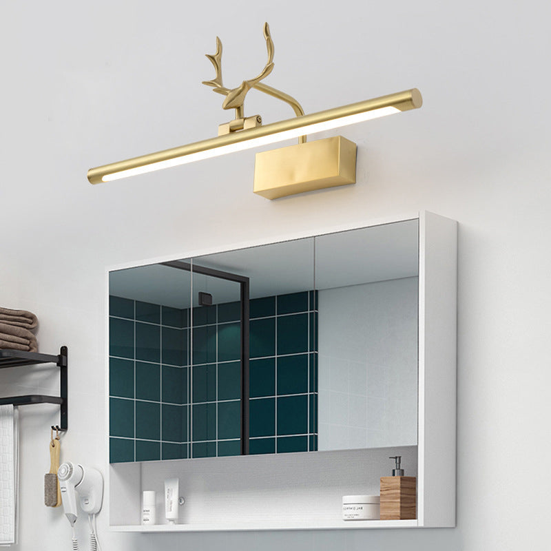 Antlers LED Mirror Front Light Gold Vanity Light with Acrylic Shade for Bathroom