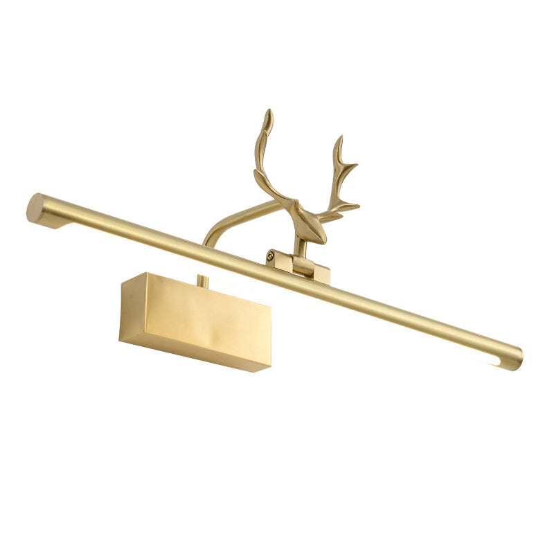 Antlers LED Mirror Front Light Gold Vanity Light with Acrylic Shade for Bathroom