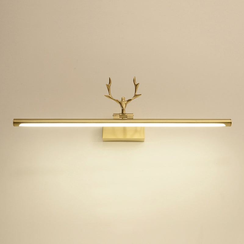 Antlers LED Mirror Front Light Gold Vanity Light with Acrylic Shade for Bathroom