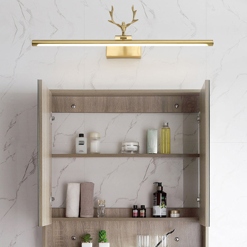 Antlers LED Mirror Front Light Gold Vanity Light with Acrylic Shade for Bathroom