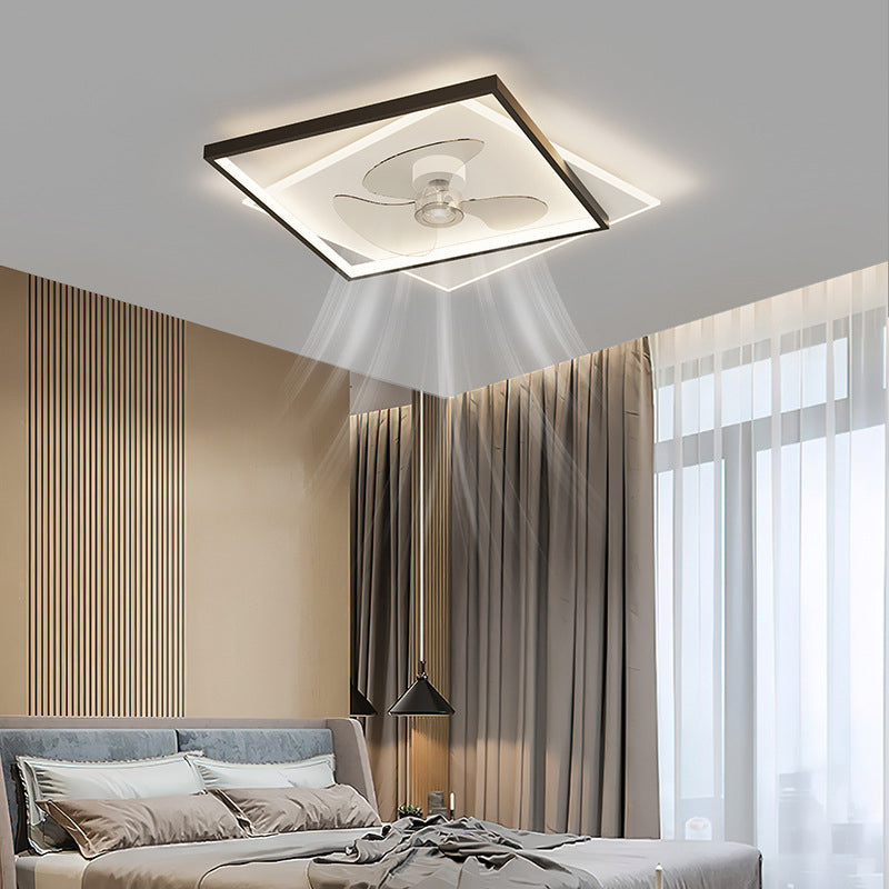 3-Blade Modern LED Ceiling Fan Black/Golden Fan with Light for Room