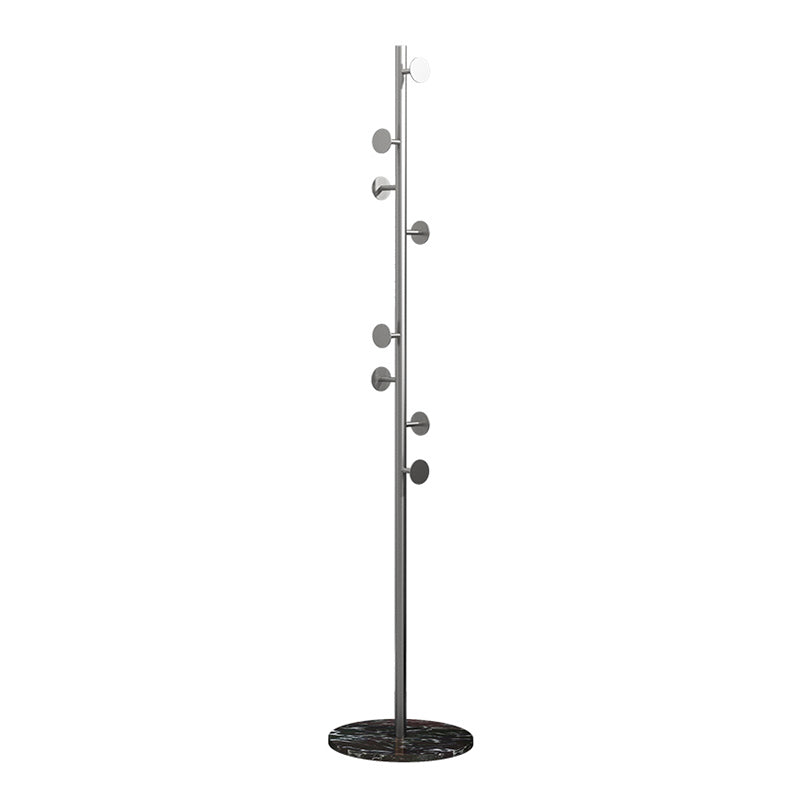 Modern Coat Rack Marble Bottom Metal Entry Hall Tree with Coat Hooks