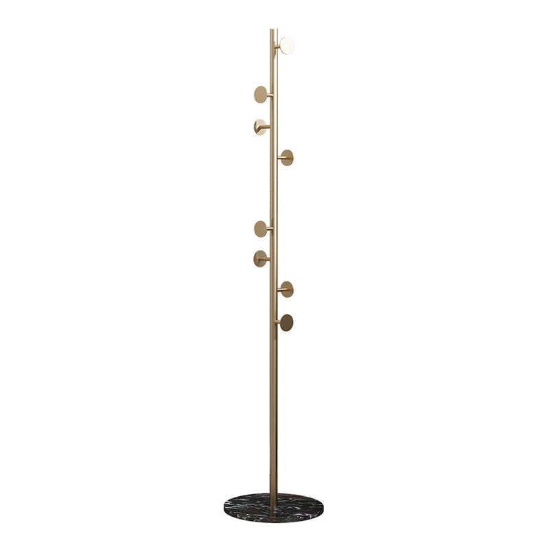 Modern Coat Rack Marble Bottom Metal Entry Hall Tree with Coat Hooks