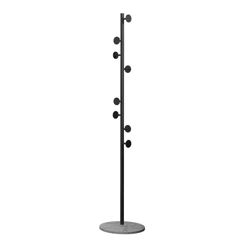 Modern Coat Rack Marble Bottom Metal Entry Hall Tree with Coat Hooks