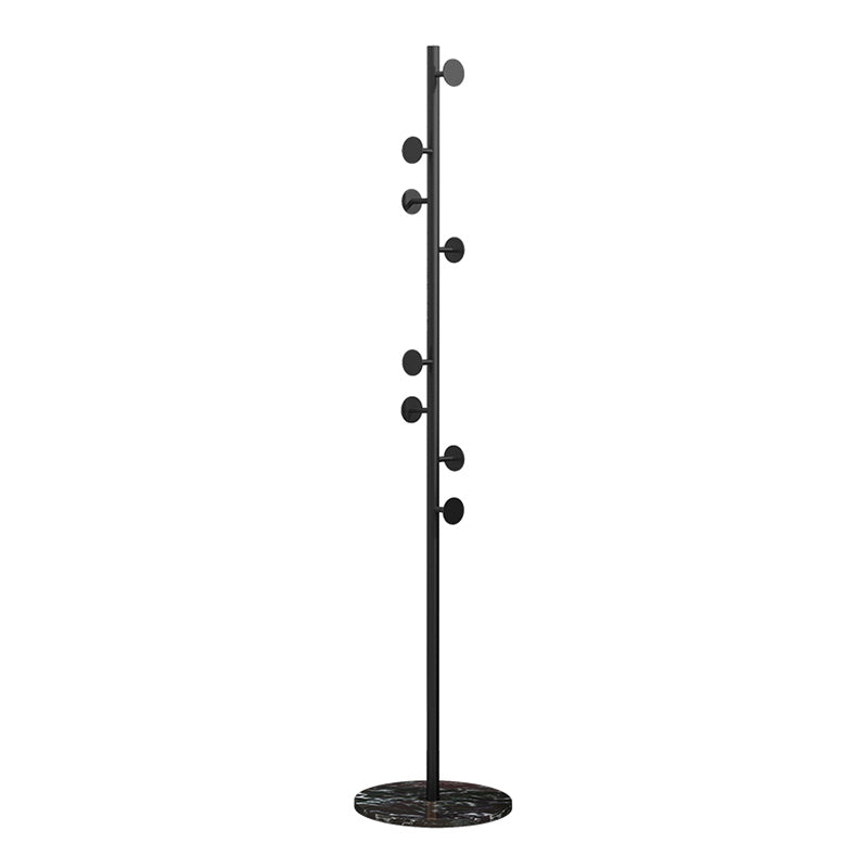 Modern Coat Rack Marble Bottom Metal Entry Hall Tree with Coat Hooks