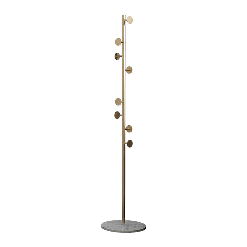 Modern Coat Rack Marble Bottom Metal Entry Hall Tree with Coat Hooks