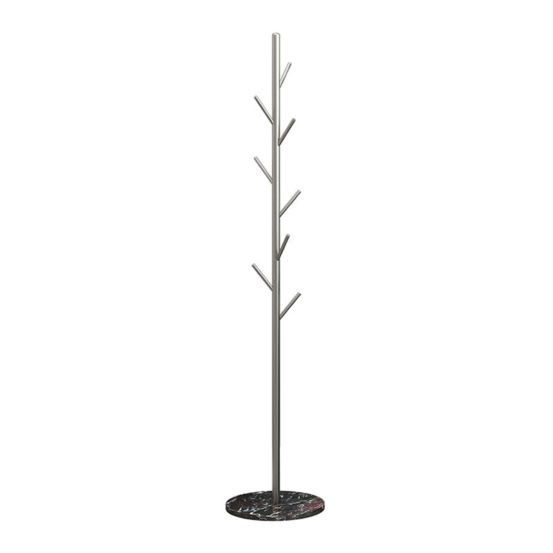 Modern Coat Rack Marble Bottom Metal Entry Hall Tree with Coat Hooks