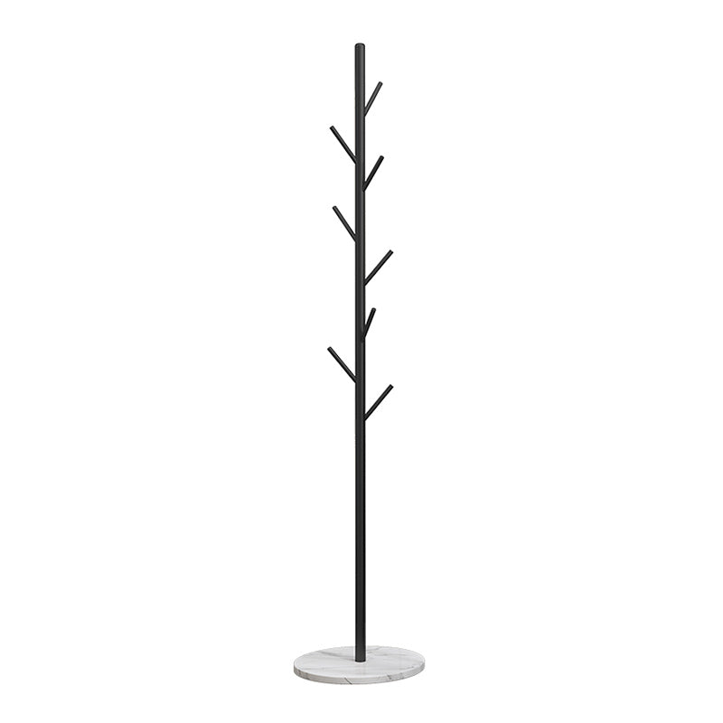 Modern Coat Rack Marble Bottom Metal Entry Hall Tree with Coat Hooks