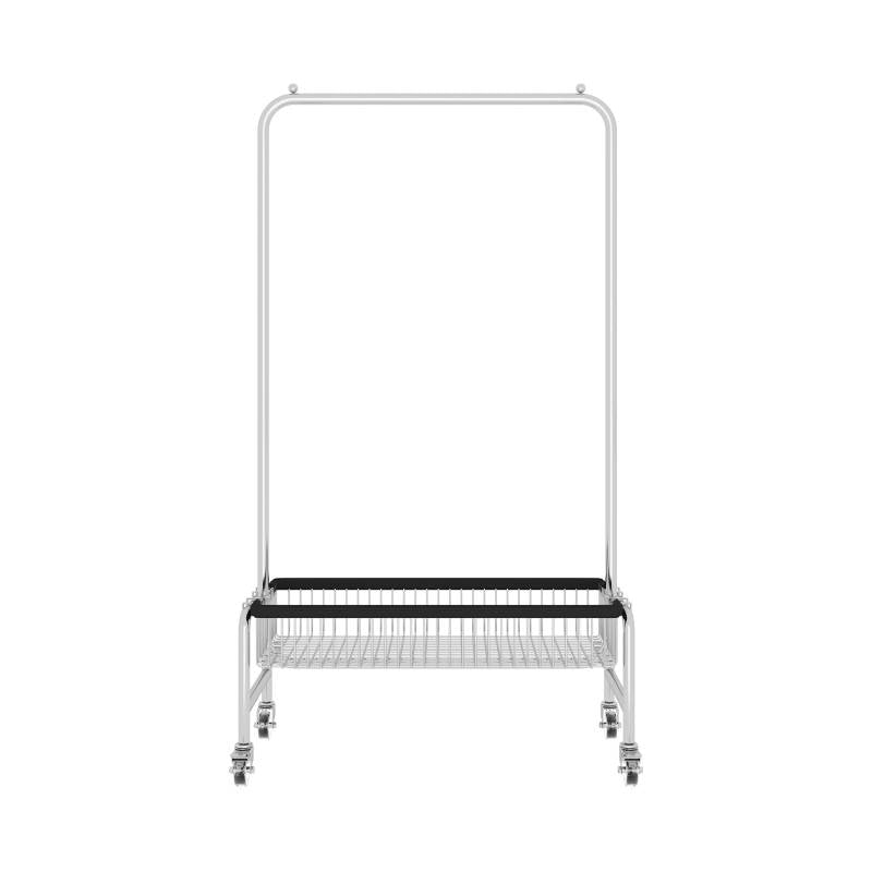 Industrial Hall Stand Metal Hanging Rail and Storage Shelf Coat Rack