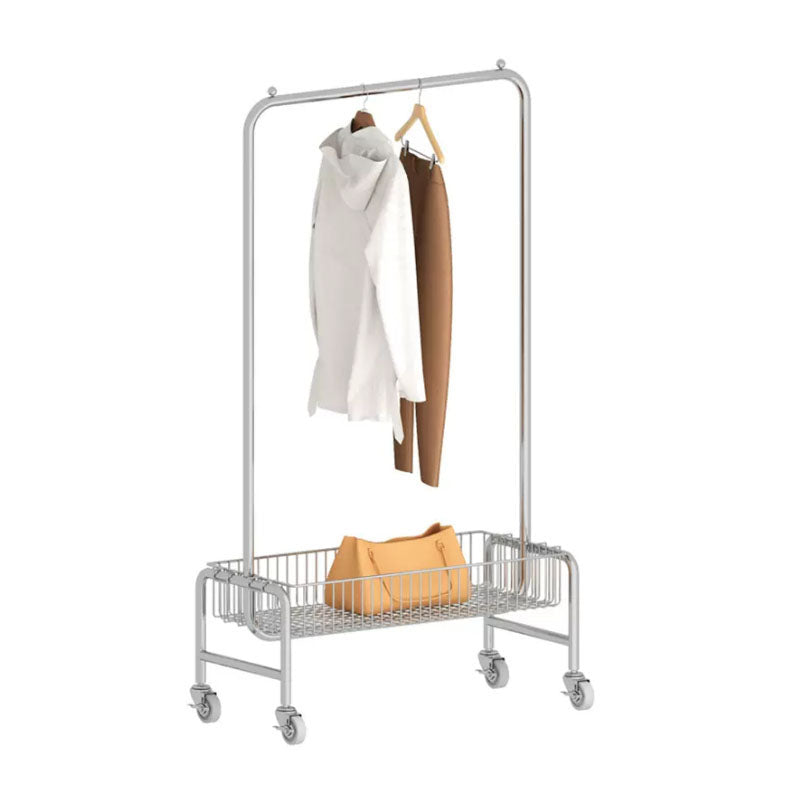 Industrial Hall Stand Metal Hanging Rail and Storage Shelf Coat Rack