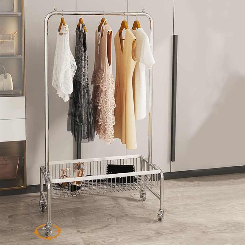 Industrial Hall Stand Metal Hanging Rail and Storage Shelf Coat Rack