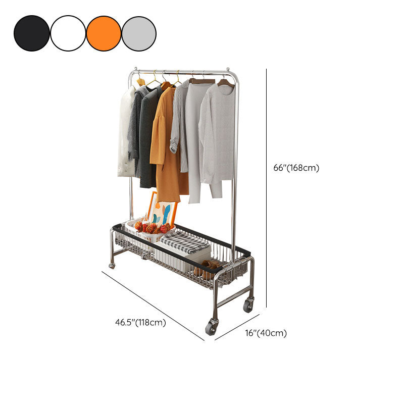 Industrial Hall Stand Metal Hanging Rail and Storage Shelf Coat Rack