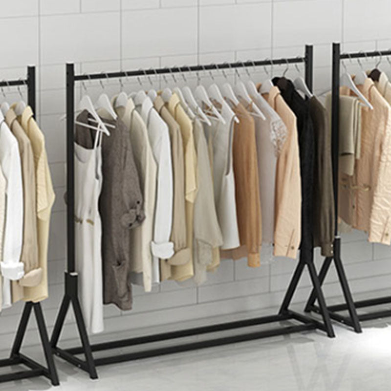 Modern Free Standing Solid Color Metal Coat Rack with Storage Shelving