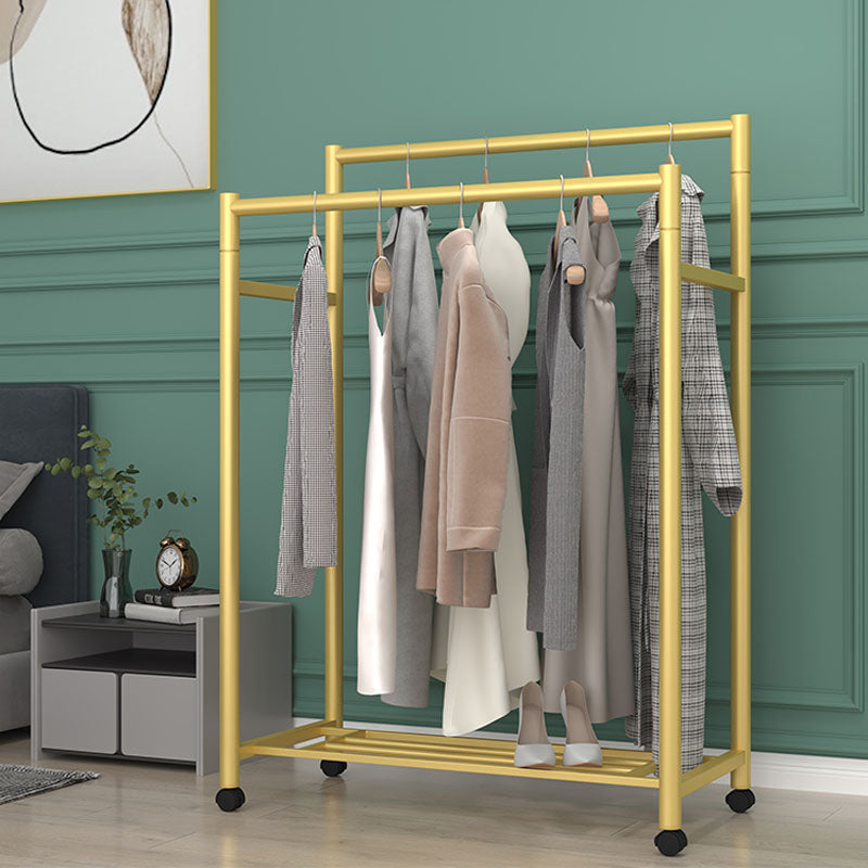 Contemporary Entryway Kit Metal Hanging Rails and Storage Shelving Coat Rack