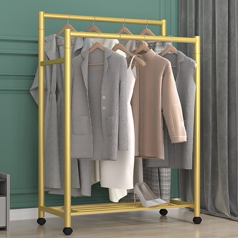 Contemporary Entryway Kit Metal Hanging Rails and Storage Shelving Coat Rack