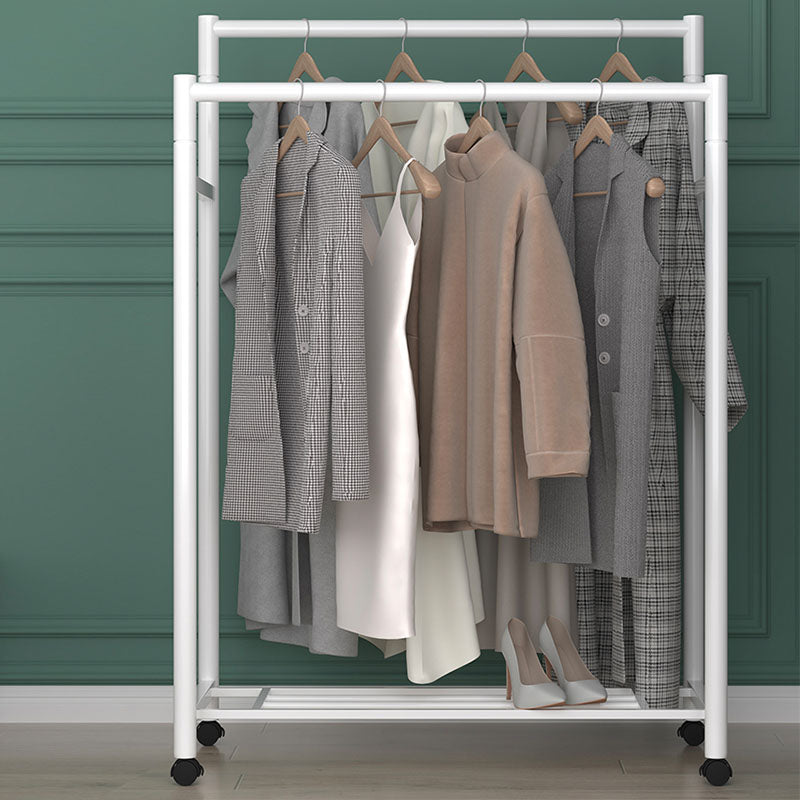 Contemporary Entryway Kit Metal Hanging Rails and Storage Shelving Coat Rack