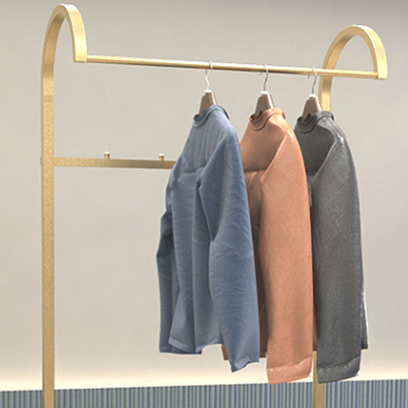 Luxurious Metallic Coat Hanger Free Standing Multilayer Shelves Design Coat Rack