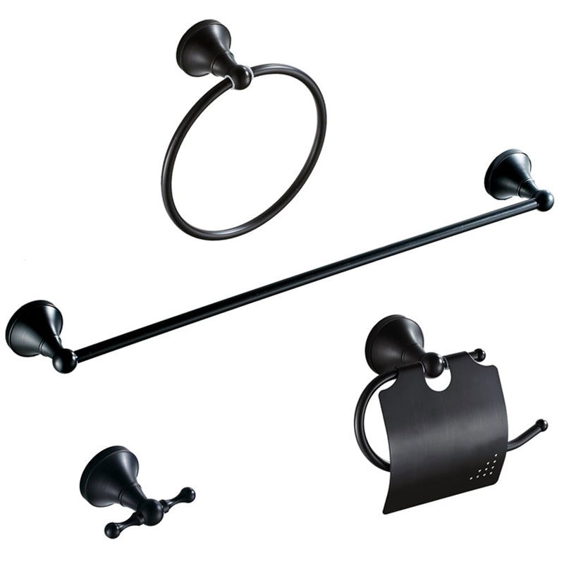 Metal Bathroom Set 4-piece Traditional Style Black Bathroom Hardware Set