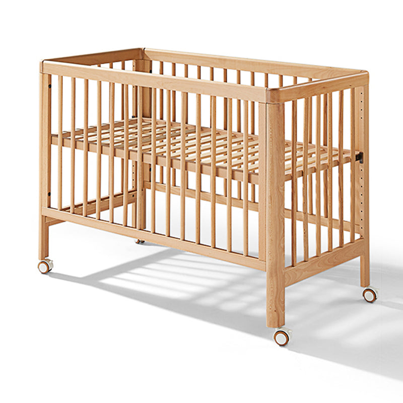 Modern Rectangle Movable Crib Solid Wood  4-In-1 Convertible Crib