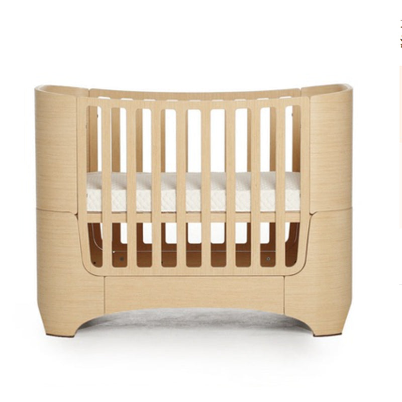 Solid Wood Adjustable Height Crib Home  5-In-1 Convertible Crib