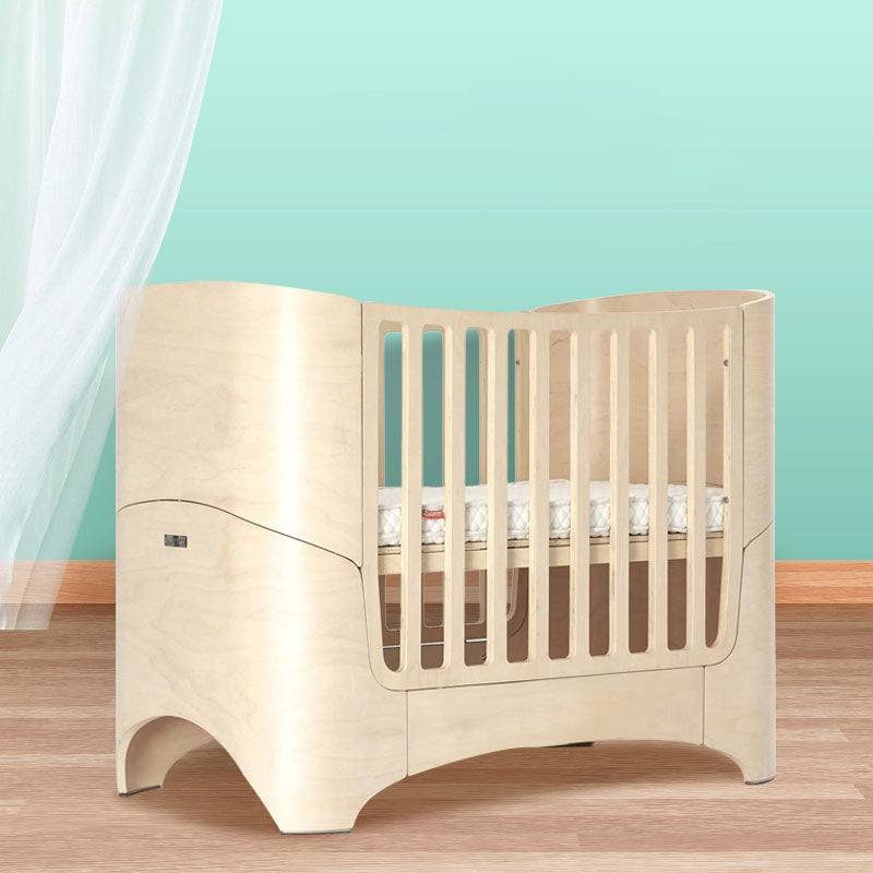 Solid Wood Adjustable Height Crib Home  5-In-1 Convertible Crib