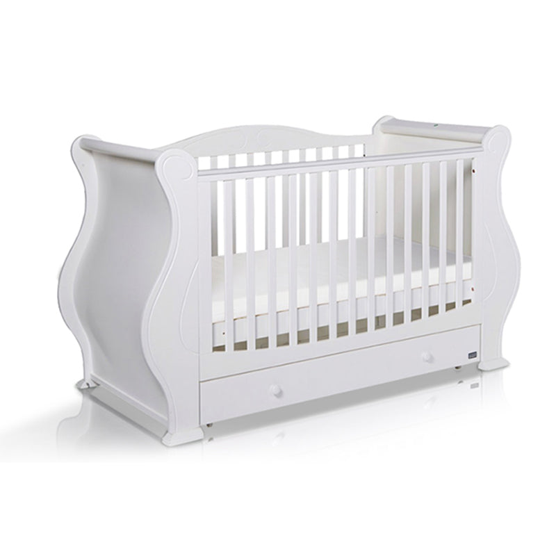 Rectangle Solid Wood Crib Traditional 3-In-1 Convertible Crib with Drawer