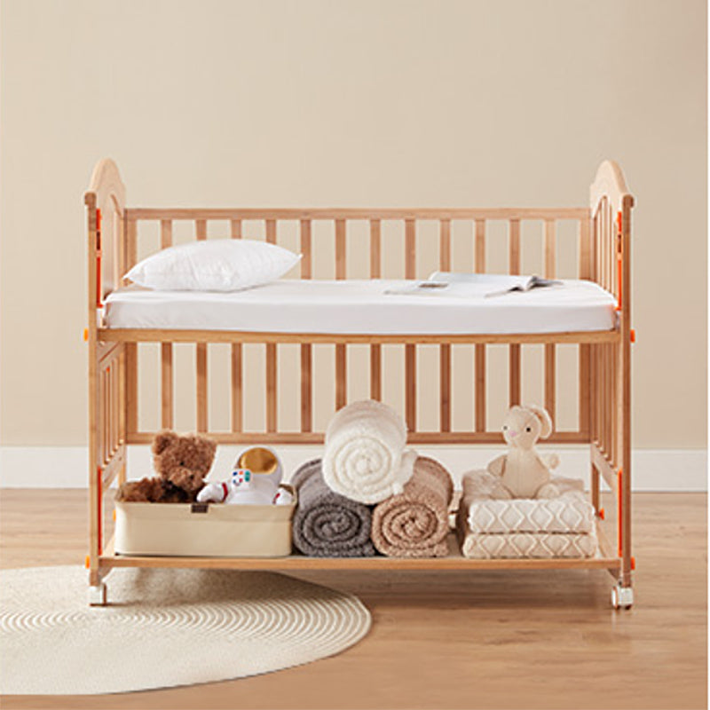 Home Rectangle Wooden Crib Farmhouse Style 5-In-1 Convertible Crib