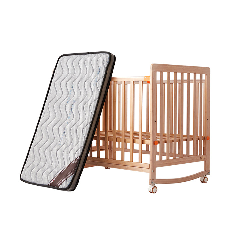 Home Rectangle Wooden Crib Farmhouse Style 5-In-1 Convertible Crib