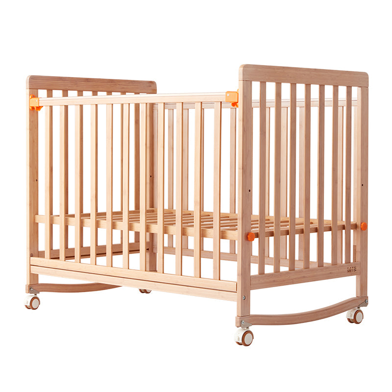 Home Rectangle Wooden Crib Farmhouse Style 5-In-1 Convertible Crib