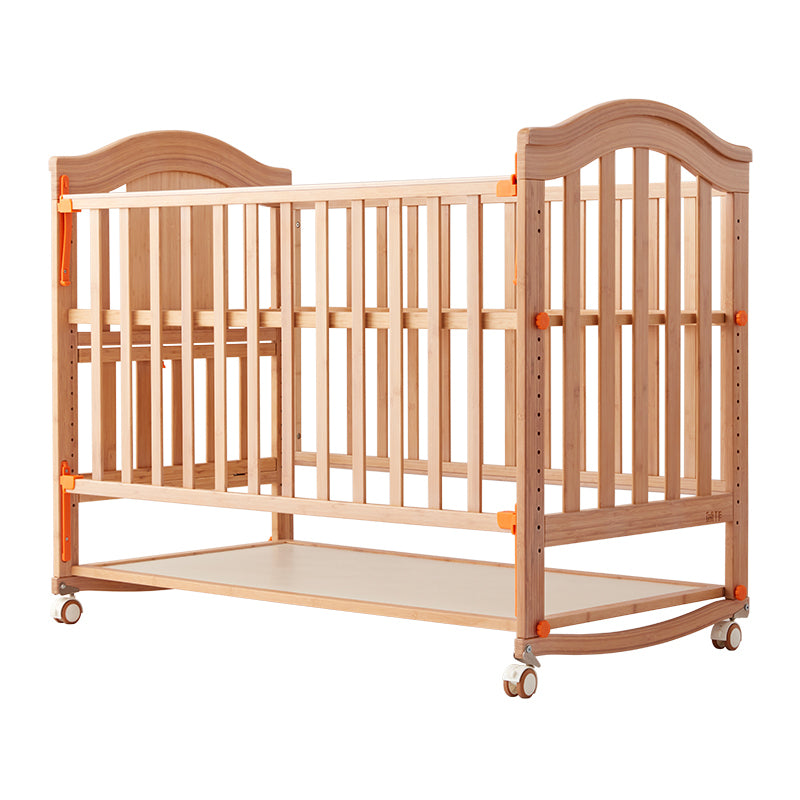 Home Rectangle Wooden Crib Farmhouse Style 5-In-1 Convertible Crib