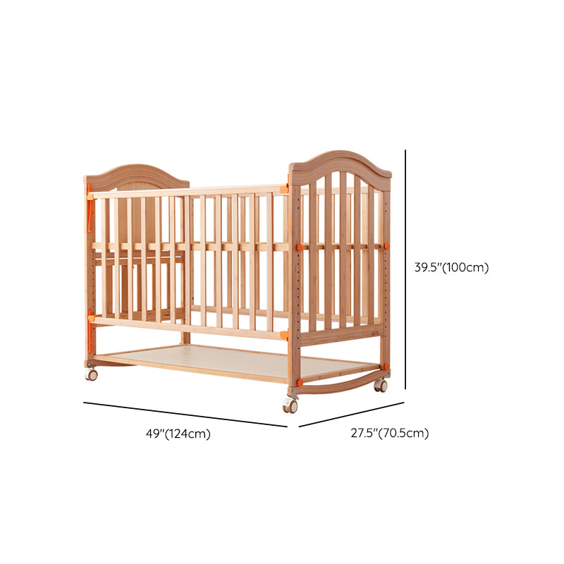 Home Rectangle Wooden Crib Farmhouse Style 5-In-1 Convertible Crib