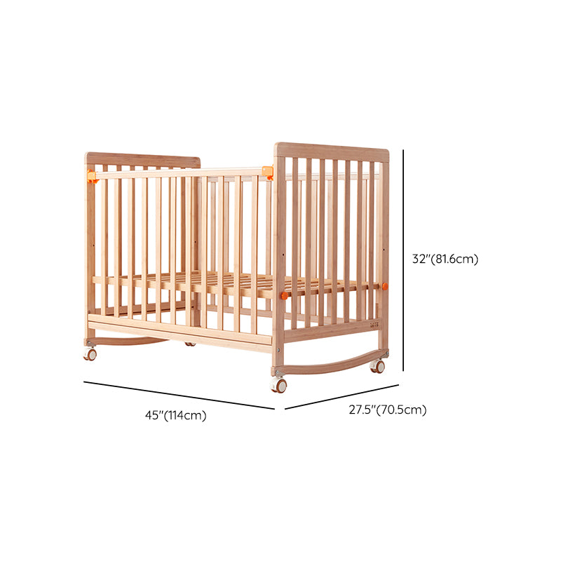 Home Rectangle Wooden Crib Farmhouse Style 5-In-1 Convertible Crib