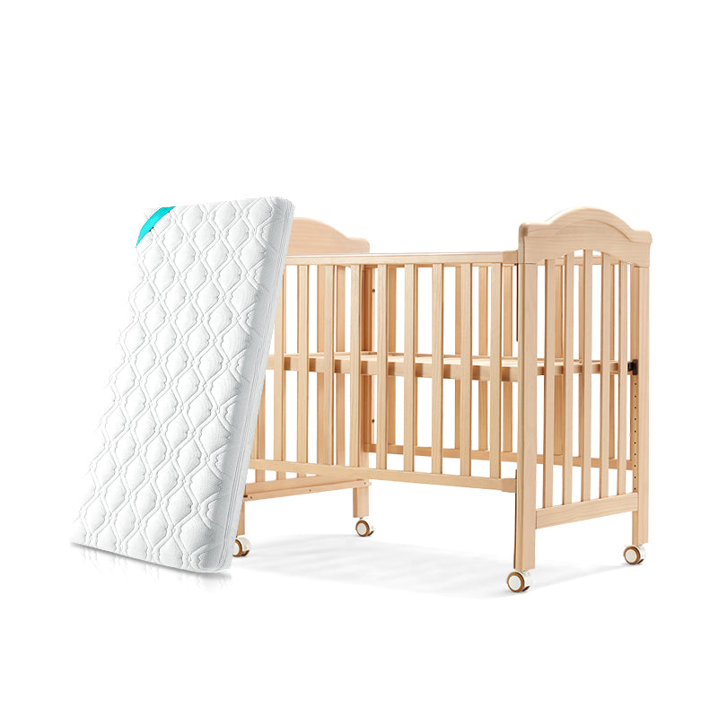 Rectangle Farmhouse Style Crib Solid Wood 3-In-1 Convertible Crib