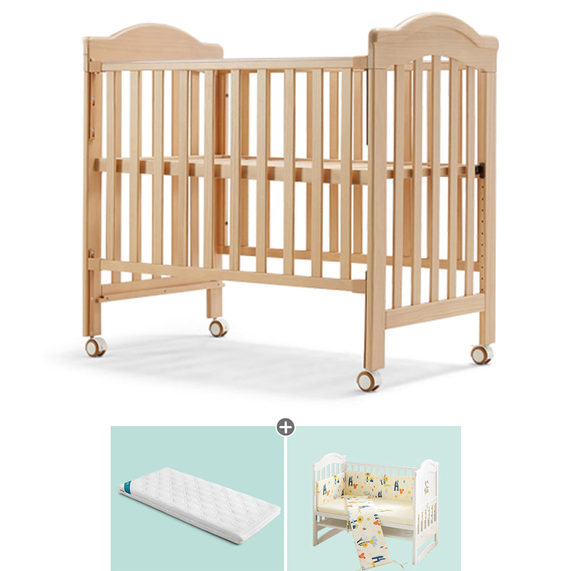 Rectangle Farmhouse Style Crib Solid Wood 3-In-1 Convertible Crib