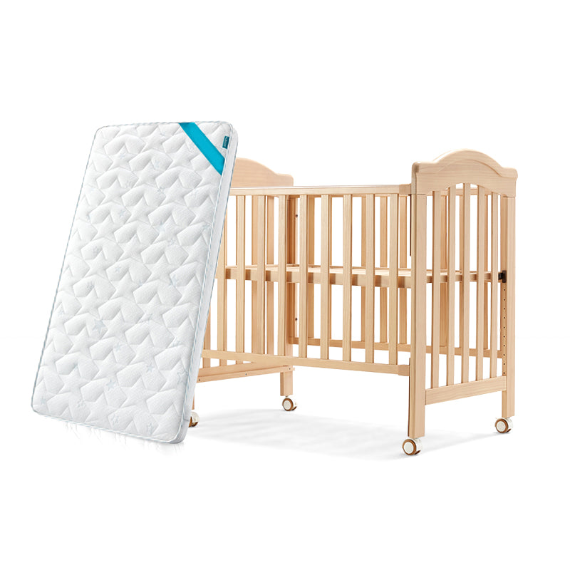 Rectangle Farmhouse Style Crib Solid Wood 3-In-1 Convertible Crib